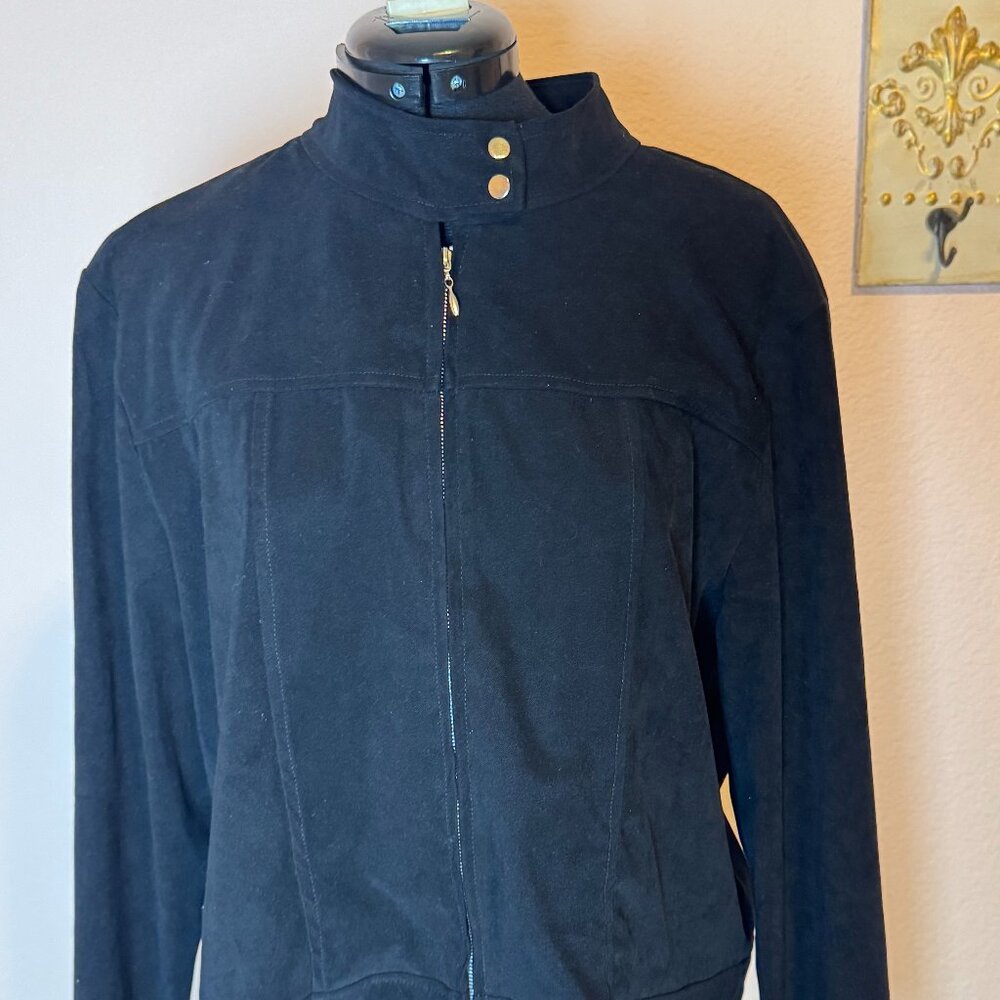 Vintage Ilyza New York Black Faux Suede Jacket XL